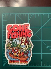 Sexy Gone Fishing Skate Skateboard Sticker Laptop Cell Phone Decal Cb