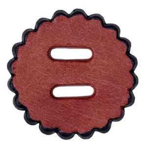 67BH Hilason Slotted Scalloped Leather Rosette Concho Saddle Tack Mahogany 2" - Picture 1 of 1