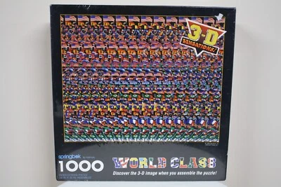 NEW Springbok 1000 Pc World Class Soccer 3-D Stereogram Puzzle Hallmark Sealed - Image 1 of 3
