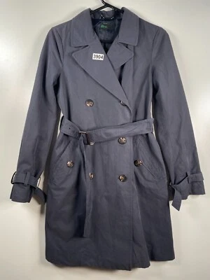 Gabardina Stile Benetton para mujer larga con cinturón doble botonadura azul talla 38 17x35 Foto 1 de 4