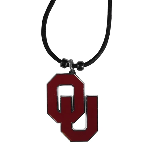 Oklahoma Sooners Charm Necklace Cotton Cord NEW!! Free Shipping 1x1 Inch Cover