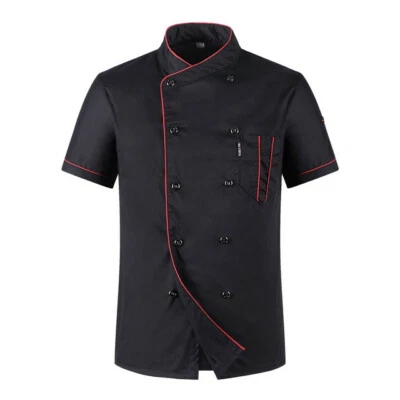 Kitchen Clothes Chef Jacket Shirts Chef Wear Catering Tops Short Sleeve Workwear - Image 1 of 4