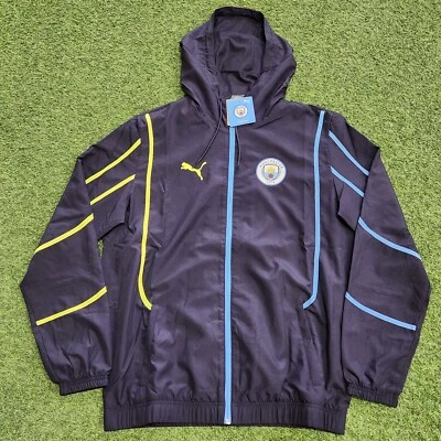 Puma Manchester City Pre-Match Woven Jacket New Navy-Yellow Glow - Image 1 of 4