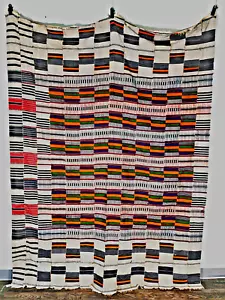 MUY Grande 90" x 66" Vintage Yoruba Tejido a Mano Aso Oke Textil Nigeria - Imagen 1 de 4