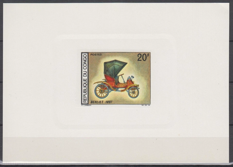 Congo Sc175 Antique Car, Automobile, Berliet, 1897, Deluxe Proof - Image 1 of 1