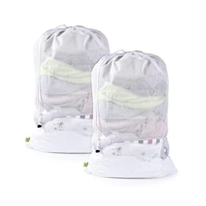 OTraki 24 x 35 inch Large Mesh Laundry Bag 2 Pack Drawstring Washing Machine - Picture 1 of 7
