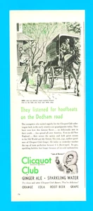 Soda beverage PRINT AD horse drawn wagon 1950 Clicquot Club ginger ale Cola - Picture 1 of 3