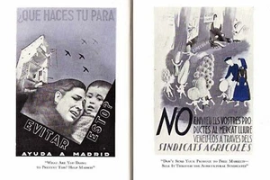 SPANISCHER BÜRGERKRIEG 1938 SPANIEN POLITISCHES PLAKAT BILD AUSSTEMPELN FASCHISMUS! - Bild 1 von 2
