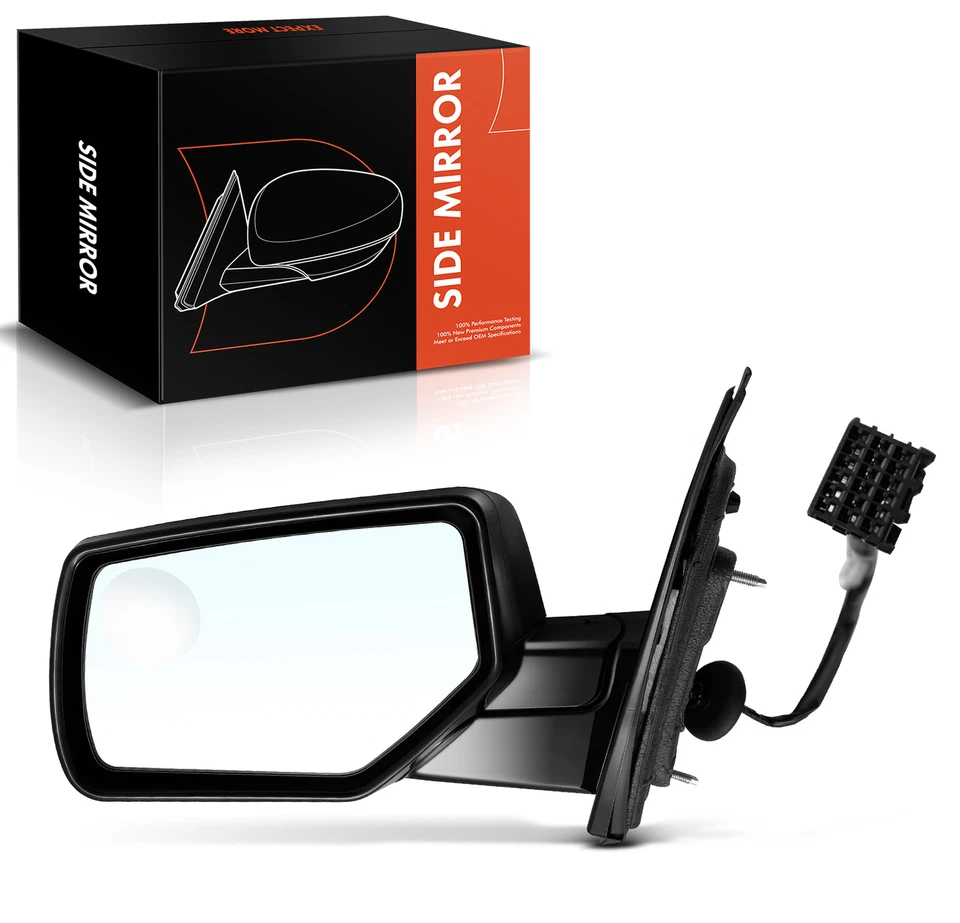 Mirror Power Black Smooth Heated  for Chevrolet Suburban 3500 HD GMC Driver LH - Image 1 of 4