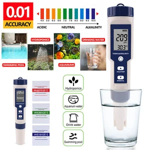 5 IN 1 Digital Wasser Qualitätstester Stift Ec Ph Salzgehalt Temp Meter/Finder. - Bild 1 von 13