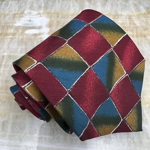 Hugo Boss Abstract Checkerboard Design Neck Tie Silk Handmade Italy - Picture 1 of 6