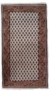 Handmade vintage Indian Seraband rug 2.3' x 4.6' (73cm x 143cm) 1970s - 1C947 - Picture 1 of 11