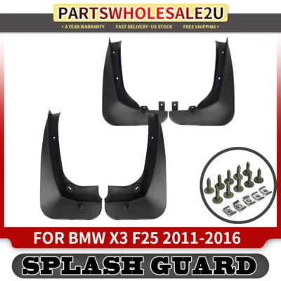 Protetores contra respingos para-lamas moldados à direita e à direita 4 peças para BMW X3 F25 2011-2016 - Imagem 1 de 4