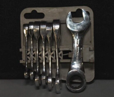 7pc Stubby Ratcheting Combo Wrench Set ☆Metric☆ 8/10/12/13/14/15/18mm - Image 1 of 2