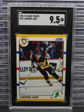 1990-91 Score Traded Jaromir Jagr Rookie RC #70T SGC 9.5 Penguins