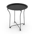 18" Metal Folding Snack Side Table or TV Tray Black
