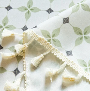 Dining Party Square Tablecloth Floral Tassel Table Cover Protector Kitchen Home - Picture 1 of 15