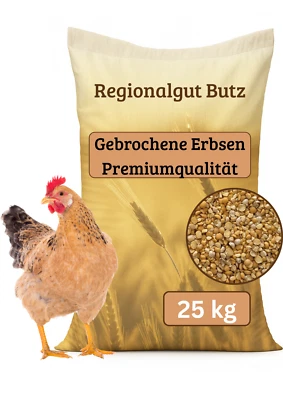 25 kg Erbsen gebrochen – Ideal für Hühner, Enten und Geflügel - Bild 1 von 4
