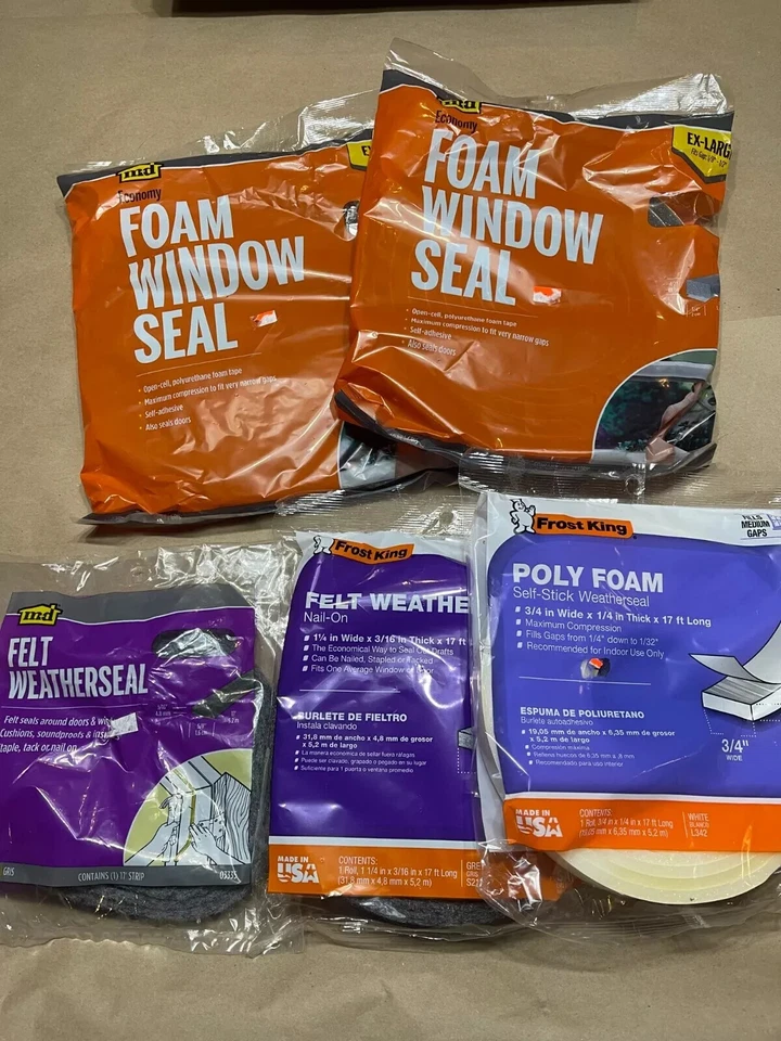 Lot qty 5 Window Seal Felt Poly Foam Door MDFrost King P1 - Image 1 of 1