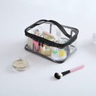 Black Clear Transparent Cosmetic Toiletry PVC Travel Wash Bag Zip