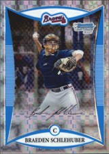 2008 Bowman Chrome Draft Prospects X-Fractors Card #BDPP2 Braeden Schlehuber