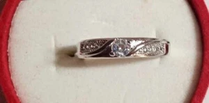 ANELLO IN ARGENTO 925 CON DIAMANTE IN MOISSANITE E ZIRCONI MISURA REGOLABILE - Foto 1 di 1