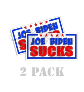 Joe Biden Sucks - Anti Biden Bumper Sticker Car Window Funny 2 pk 8inch wide - Picture 1 of 5