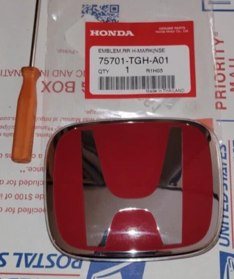 Honda Civic Type-R OEM TRASERO Rojo H Insignia FK8 Emblema JDM NUEVO SELLADO Foto 1 de 2