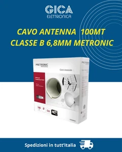 CAVO ANTENNA TV SAT 6,8mm BIANCO CLASSE B 100MT DVB-T2 DVB-S2 METRONIC 414221 - Foto 1 di 1