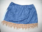 Dance Costume Skirt Cowgirl Indian fringe Wild West Denim look slit miniskirt