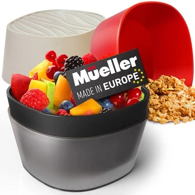 Mueller Snack Bowls Ensalada y Arroz Cuencos Juego de 4 Cuencos de Cereal Hechos en Europa Foto 1 de 4