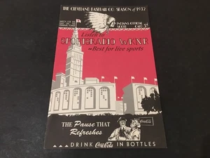Cleveland Indians 1932 Programa de Juego Cuadro de Mando Reimpresión Marcador + 1 Tarjeta LEER - Imagen 1 de 7