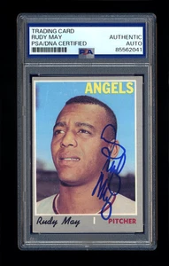 RUDY MAY SIGNED 1970 TOPPS CARD PSA/DNA AUTOGRAPHED CALIFORNIA ANGELS - Picture 1 of 2