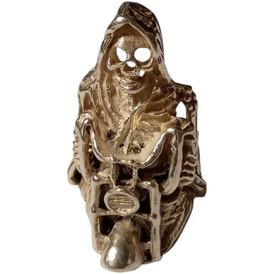 Anillos estéticos de plata esterlina para hombre de motociclista jinete calavera parca años 80 talla 8,25 Foto 1 de 4
