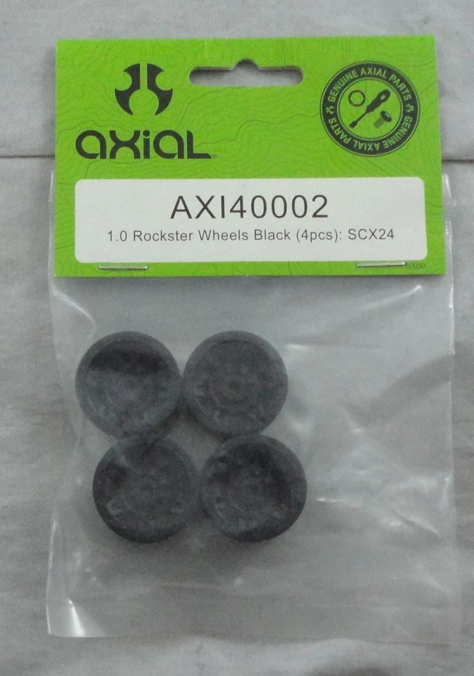 Axial SCX24 1/24 Scale Rock Crawler 1.0" Black Rockstar Wheels 4pcs AXI40002 - Image 1 of 1