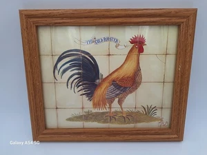 Impresión de gallo de galería de arte de cristal enmarcado "El gallo de oro" firmada "mediados" 1999 - Imagen 1 de 13