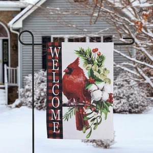 Northlight Cardinal "Welcome" Outdoor Christmas Garden Flag - 18" x 12.5" - Picture 1 of 5