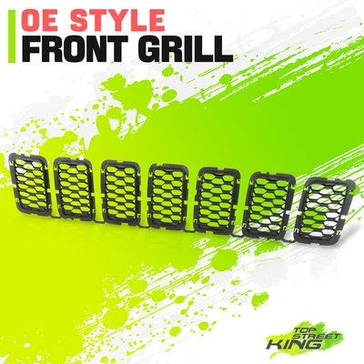 Inserciones de rejilla superior delantera estilo fábrica para Jeep Grand Cherokee/WK 16-22 7 piezas Foto 1 de 4