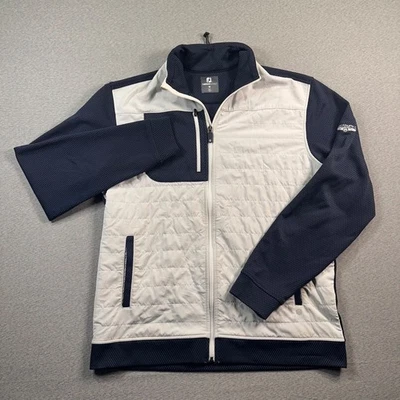 FootJoy ThermoSeries Golf Jacket Men's Medium Quilted Puffer Full Zip Navy White - Image 1 of 4