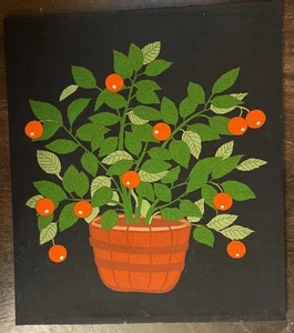 Vintage FINLAYSON 60er Textil Wandbehang Pflanzenstoff Siebdruck Finnland - Bild 1 von 4