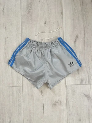 Pantalones Cortos Adidas Alemania Occidental Años 80 Raro Sprinter Correr Nylon Gris Plateado Talla d4 Foto 1 de 4