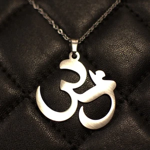 OM Necklace Sacred Geometry — Stainless Steel — Tarnish Free — Gift Box - Picture 1 of 9