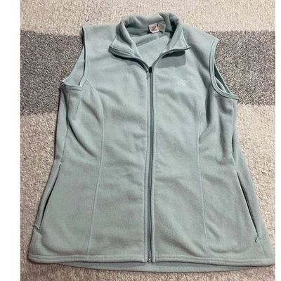 Eastern Mountain Sports Vest EMS Womens Large Fleece Full Zip  Light Green Blue - Image 1 of 4