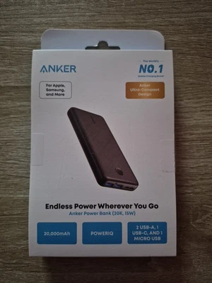 Anker Slim Power Bank USB-C Portable Charger 20000mAh USB-C Input A1268 - Image 1 of 4