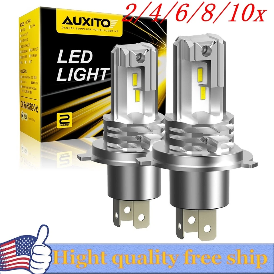 2/4X AUXITO H4 9003 HB2 24000LM LED Headlight High Low Beam 6500K bulb M4 EOA - Image 1 of 1