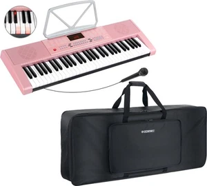 McGrey LK-6120-MIC Leuchttasten-Keyboard mit Mikrofon Pink Taschen Set 61 Tasten - Bild 1 von 12