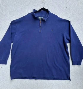 Polo Ralph Lauren Pullover Herren 2XLT Tall Blau Viertelreißverschluss Stehkragenpullover - Bild 1 von 8