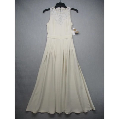 Nuevo con etiquetas Maxi Vestido Rachel Rachel Roy BOHO Crema Elegante Fluido Plisado Para Mujer Talla XL Foto 1 de 4