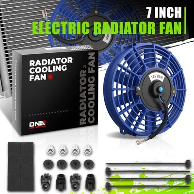 Ventilador de refrigeración eléctrico delgado de 7" alto rendimiento 12V con kit de montaje azul Foto 1 de 4