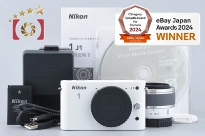 "Shutter count 1,078" Nikon 1 J1 White 10.1 MP Digital Camera 10-30 Lens - Image 1 of 4